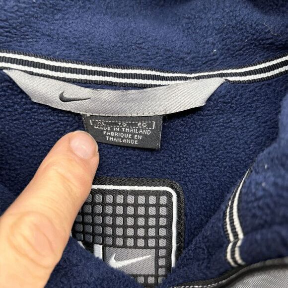 NIKE MEN SIZE XL DARK GRAY FULL ZIP FLEECE LINED GRAY PARKA JACKET HOODED Y2K - Picture 4 of 8